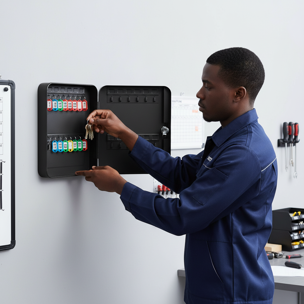 Wadfow 48-Key Wall-Mount Metal Key Cabinet - WYSX1H02