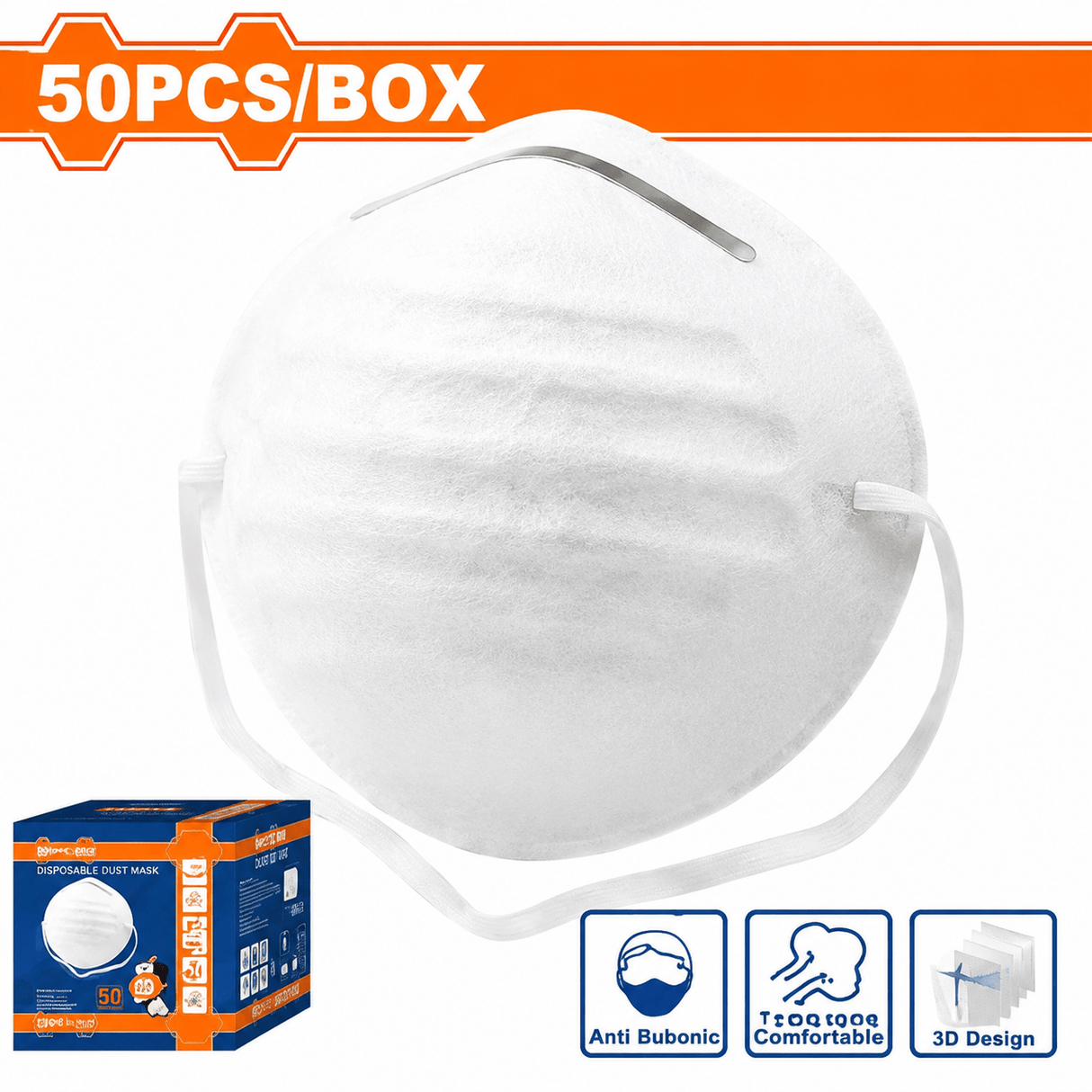 Wadfow Disposable Dust Mask Wadfow 50-Piece Disposable Dust Mask Set - WDK1901
