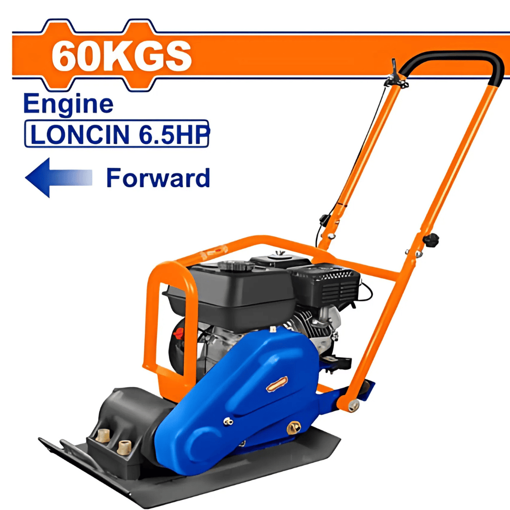 Wadfow Construction Equipment Wadfow 60kg Gasoline Plate Compactor 6.5HP with 10.5kN Force - WPM2A060