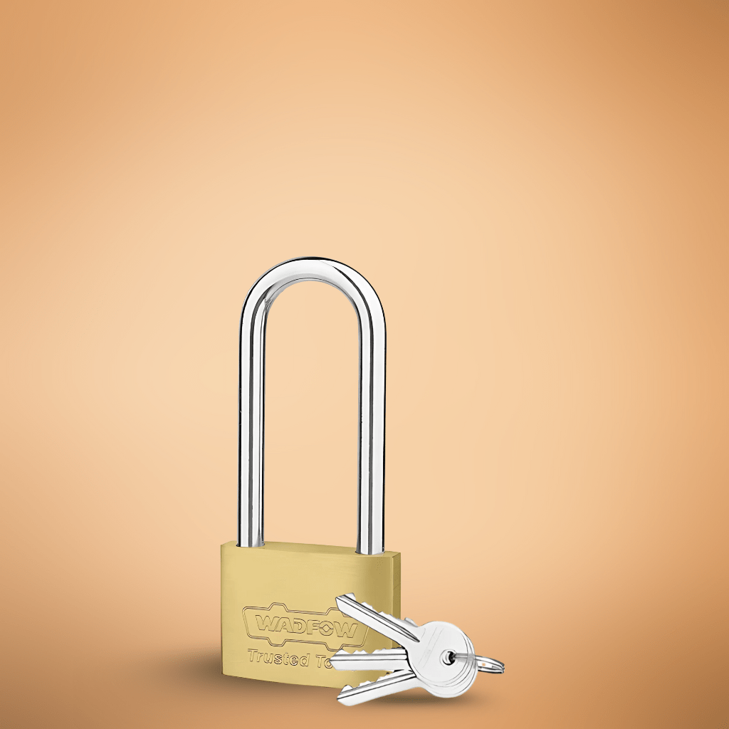 Wadfow Padlocks & Accessories Wadfow 60mm Long Shackle Brass Padlock - WPD2460