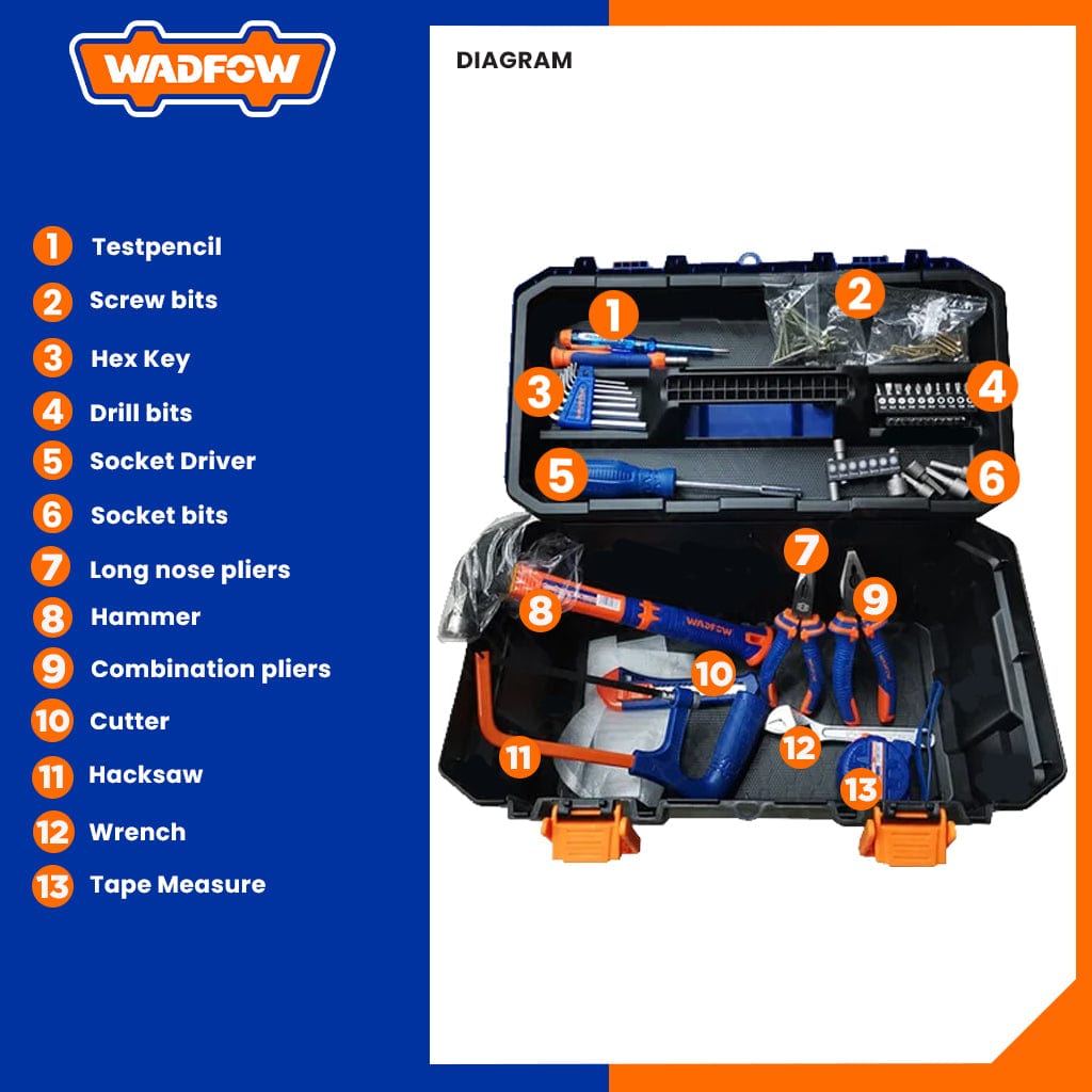 Wadfow Tool Set Wadfow 85 Pieces Hand Tool Set - WHS3B85