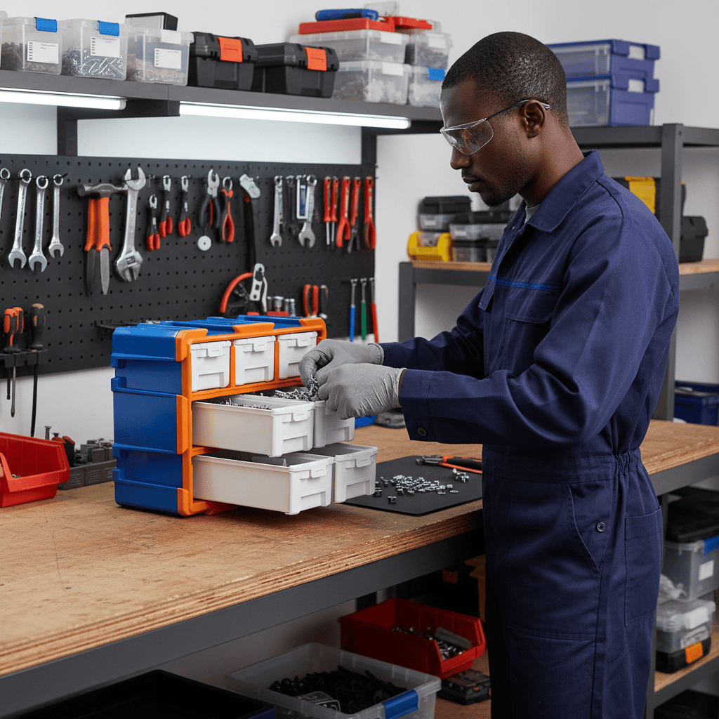 Wadfow Tool Boxes Bags & Belts Wadfow 9-Bin Modular Storage Tower 380 x 155 x 320mm - WTB8331