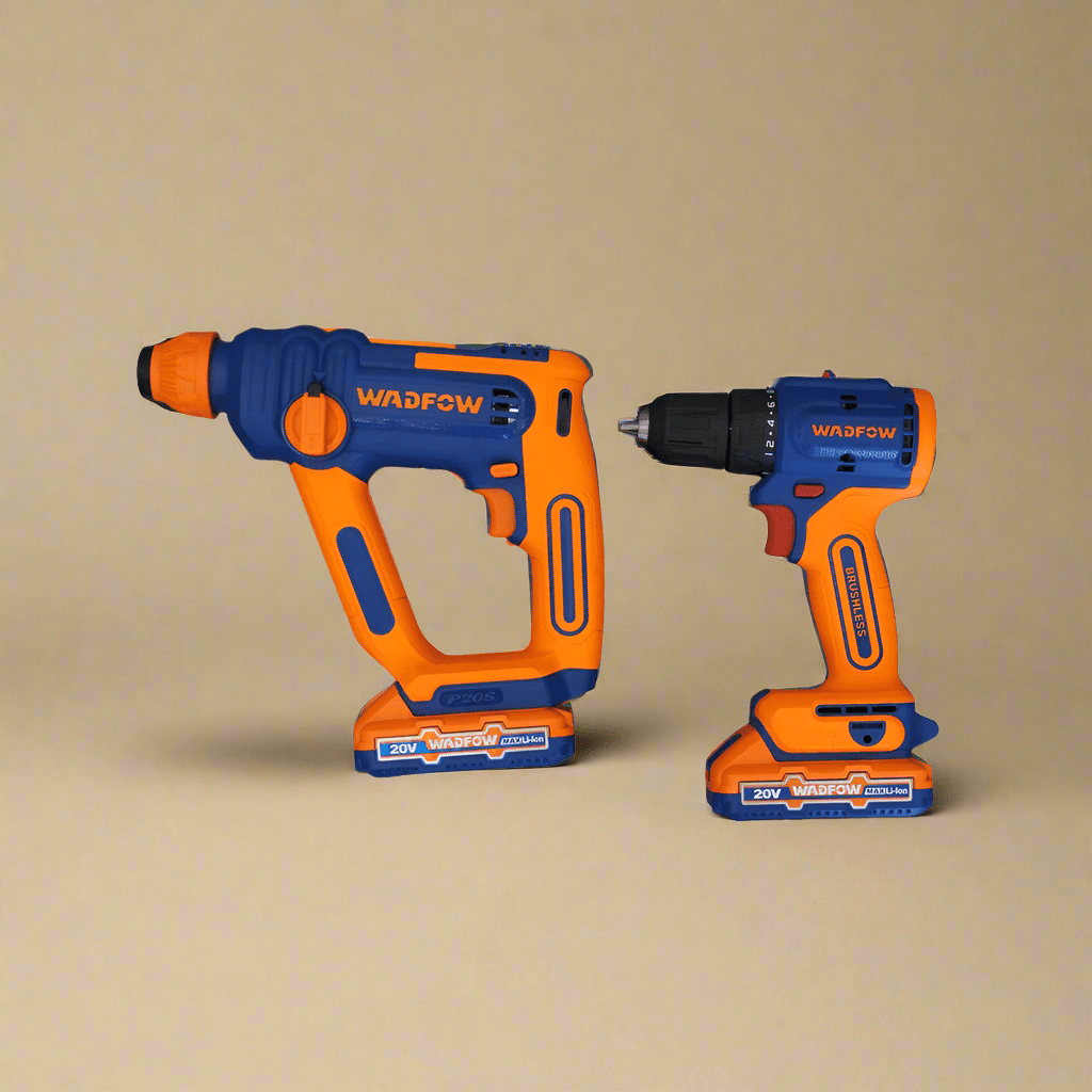 Wadfow Drill Wadfow Cordless 20V Drill 50Nm + 16mm Rotary Hammer + Two 1.5Ah Batteries - WOS240681