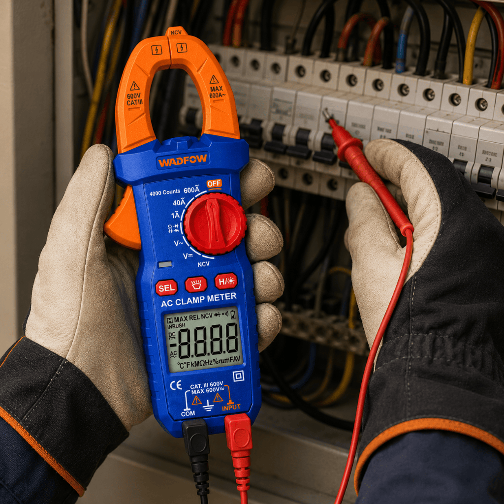Wadfow Digital Meter Wadfow Digital AC Clamp Meter 600A 4000 Counts with LCD Backlight Display - WDM8601