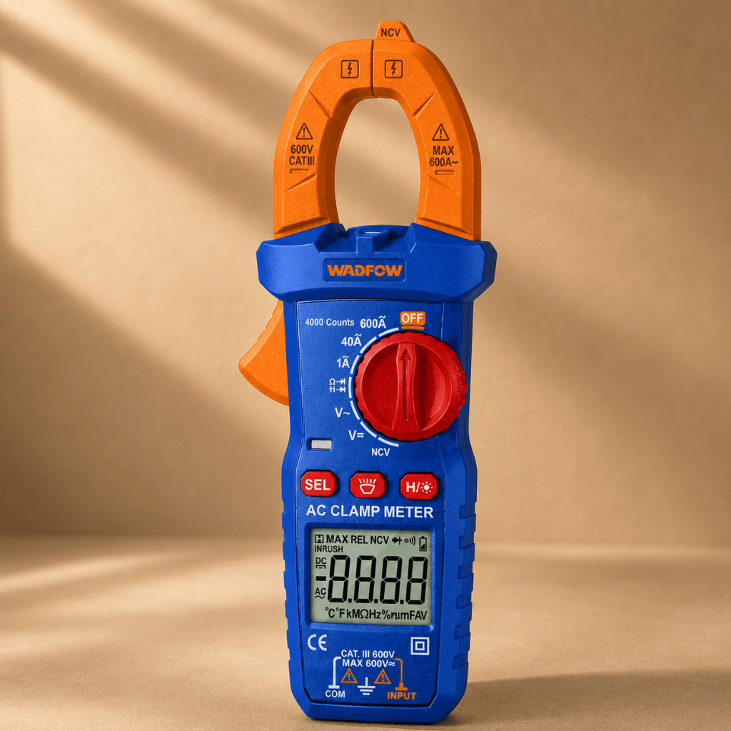 Wadfow Digital Meter Wadfow Digital AC Clamp Meter 600A 4000 Counts with LCD Backlight Display - WDM8601