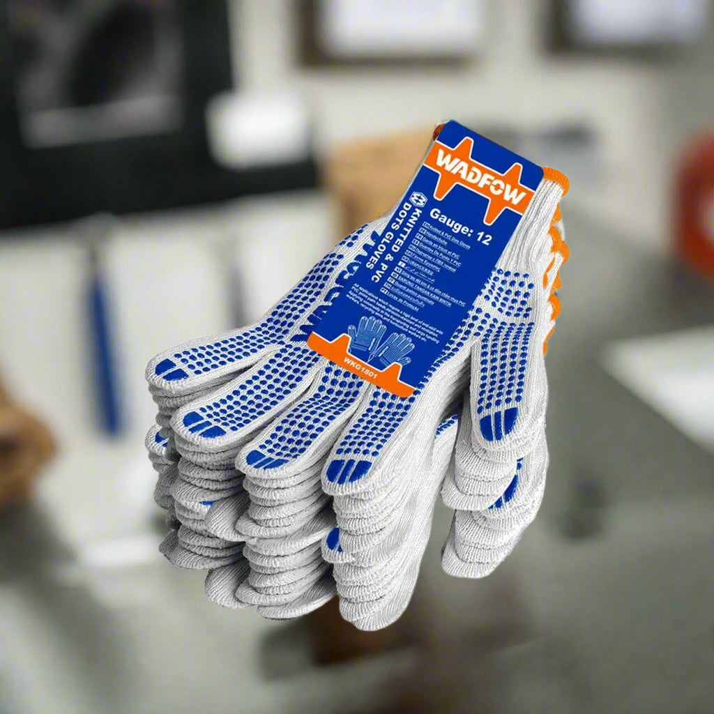 Wadfow Work Gloves Wadfow Knitted & PVC dots Gloves - WKG1801