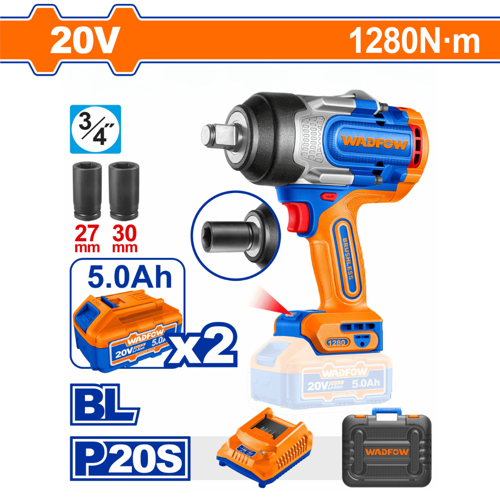 Wadfow Impact Wrench & Driver Wadfow Lithium-Ion Brushless Cordless Impact Wrench - WCD1B128