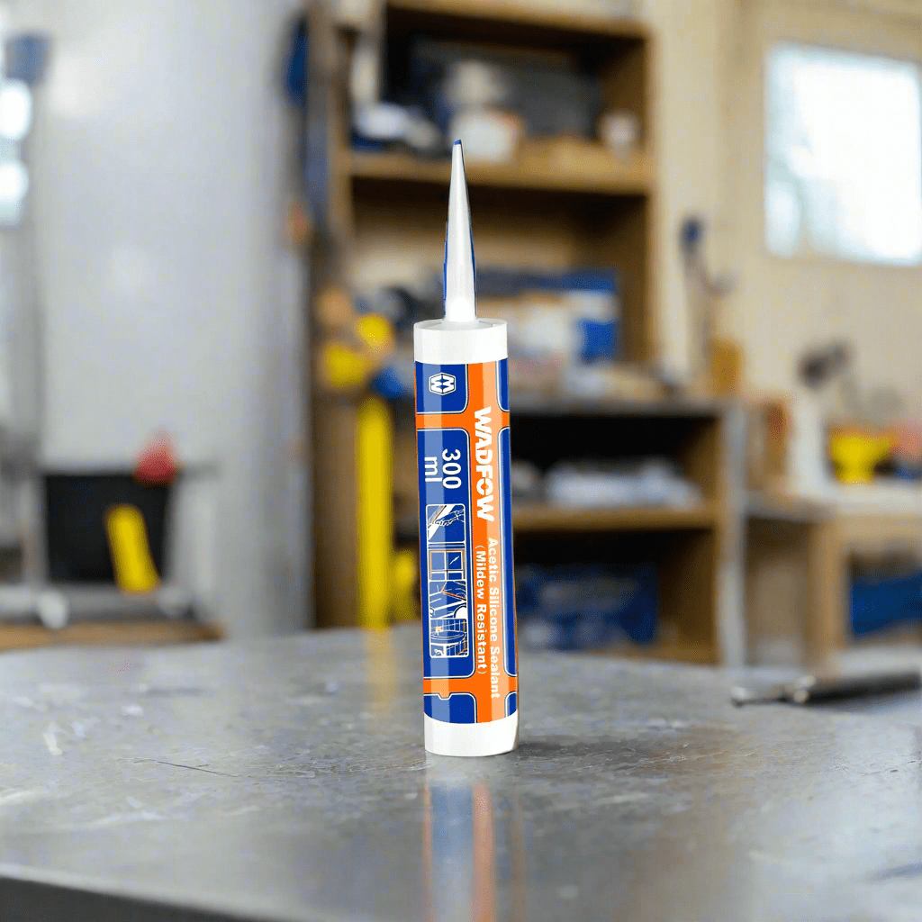 Wadfow Caulk & Sealants Wadfow Mildew Resistant Acetic Silicone Sealant - White & Transparent