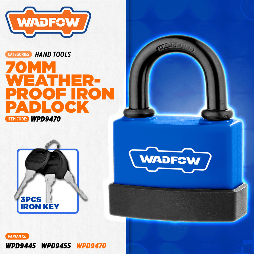 Wadfow Padlocks & Accessories Wadfow Weatherproof Padlock 70mm - WPD9470
