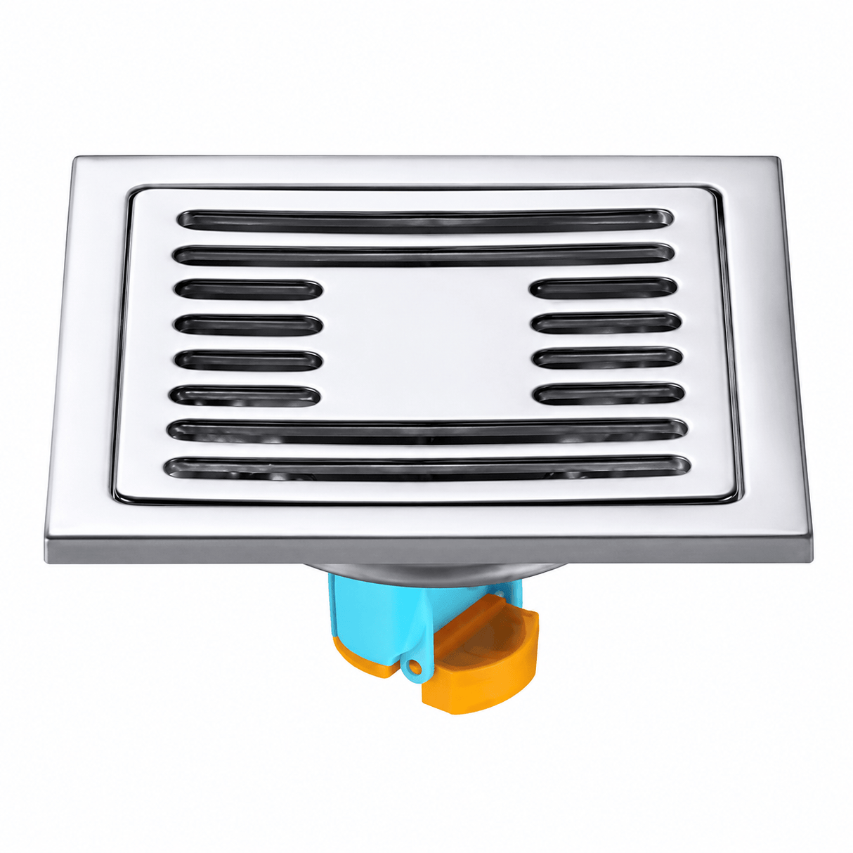 Wahkit Drains Wahkit 4" Chrome Square Grid Floor Drain in Stainless Steel - K-D425