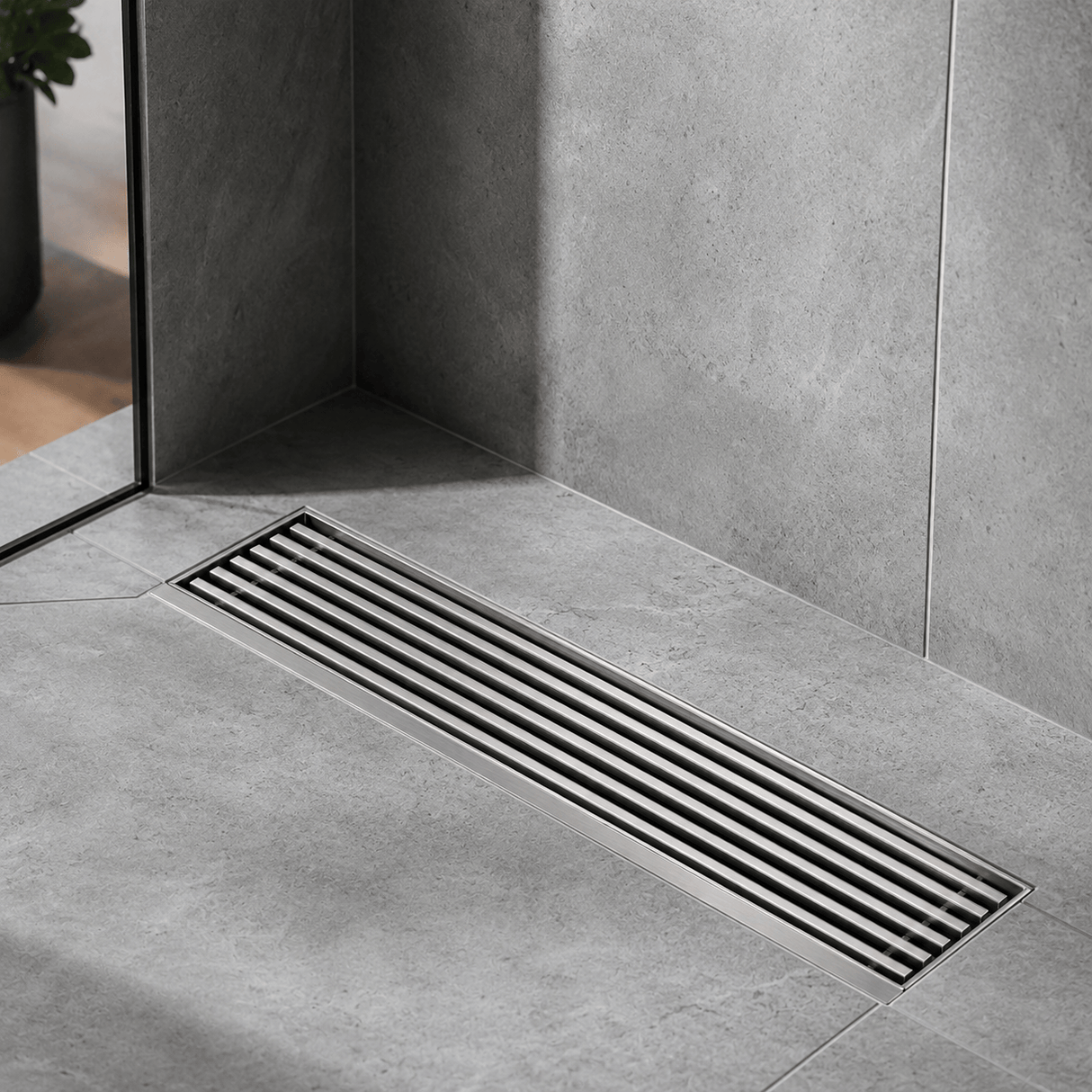 Wahkit Drains Wahkit 8" Brushed Linear Slot Floor Drain in 304 Stainless Steel - K-D433L