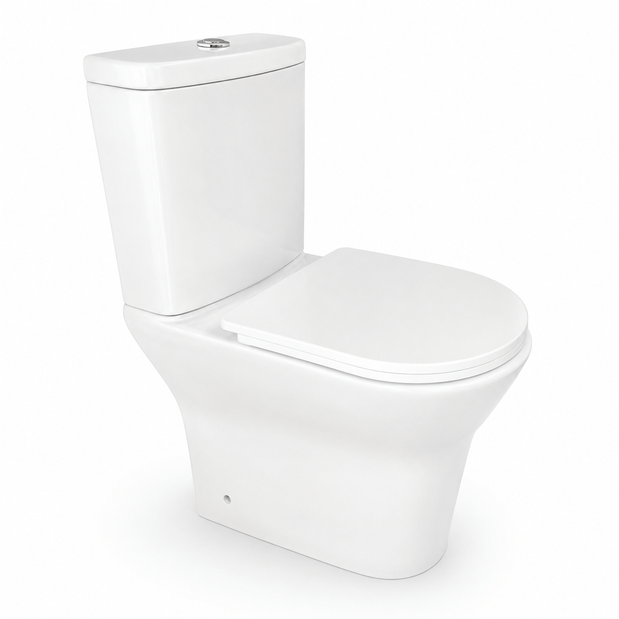 Wahkit Toilet & Urinal Wahkit Ceramic Skirted Two-Piece Water Closet with Tapered Tank & Rounded Bowl 647mm - 2012S