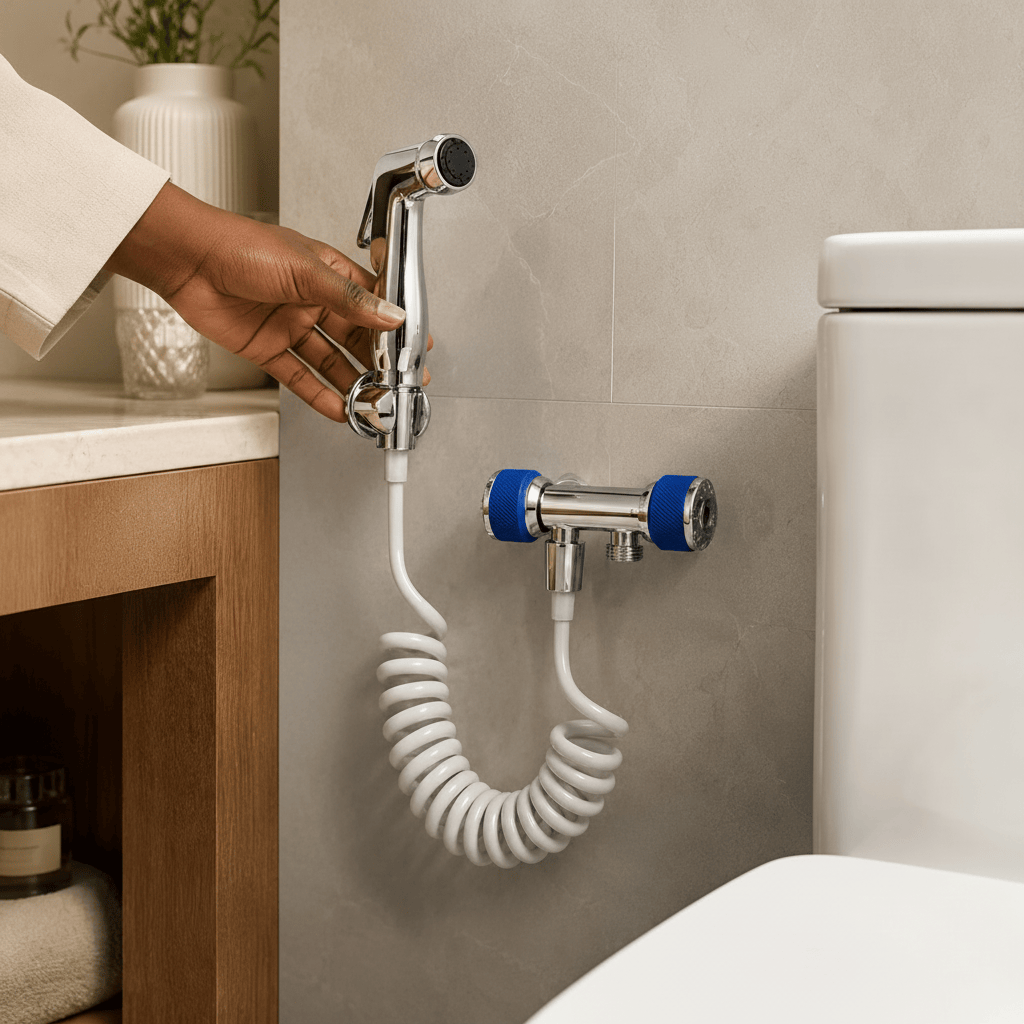 Wahkit Shower Set & Head Wahkit Chrome 2-Way Handheld Bidet Spray Set in Stainless Steel - K-8666