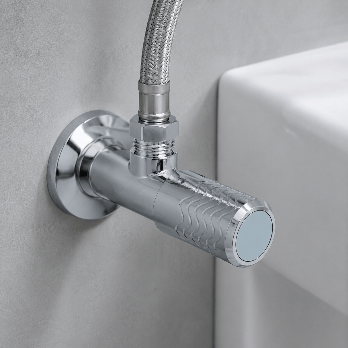 Wahkit Taps & Faucets Wahkit Chrome Cylindrical Angle Valve in Stainless Steel - K-8644B