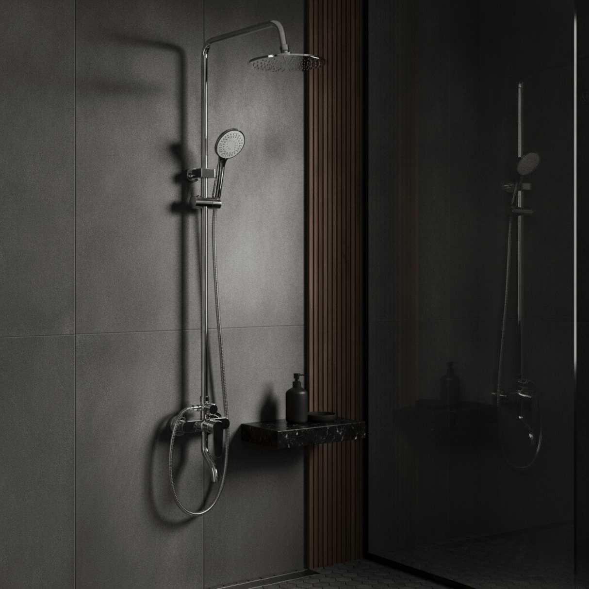 Wahkit Shower Set & Head Wahkit Chrome Round Head Wall Mounted Rain Shower Set in Copper - K-8837