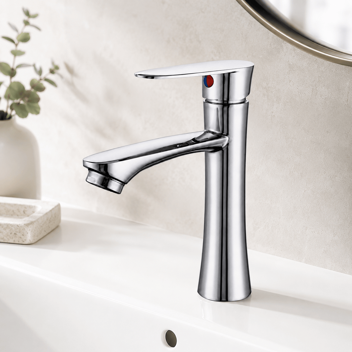 Wahkit Bathroom Faucet Wahkit Chrome Slim Lever Basin Mixer Tap in Zinc Alloy - K-8903