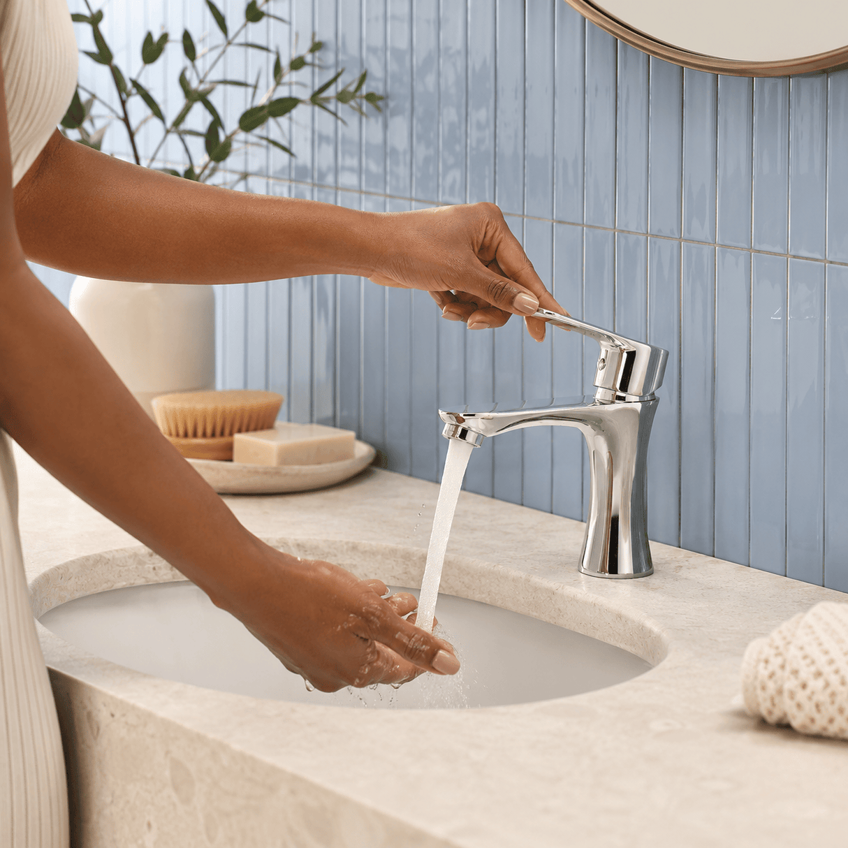 Wahkit Bathroom Faucet Wahkit Chrome Tall Spout Basin Mixer Tap in Zinc Alloy - K-8983