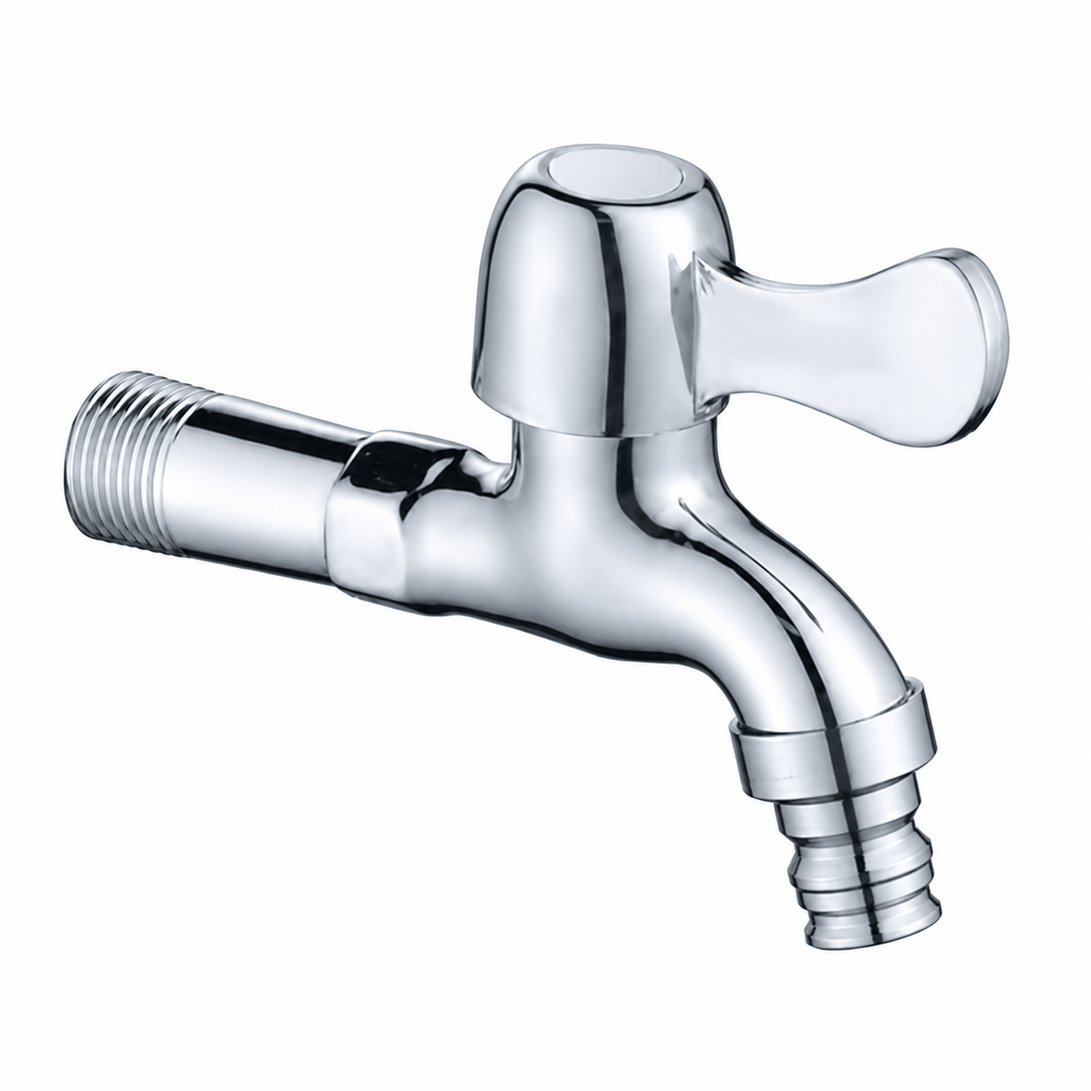 Wahkit Taps & Faucets Wahkit Chrome Wing Handle Wall Bib Tap in Zinc Alloy - K-8753