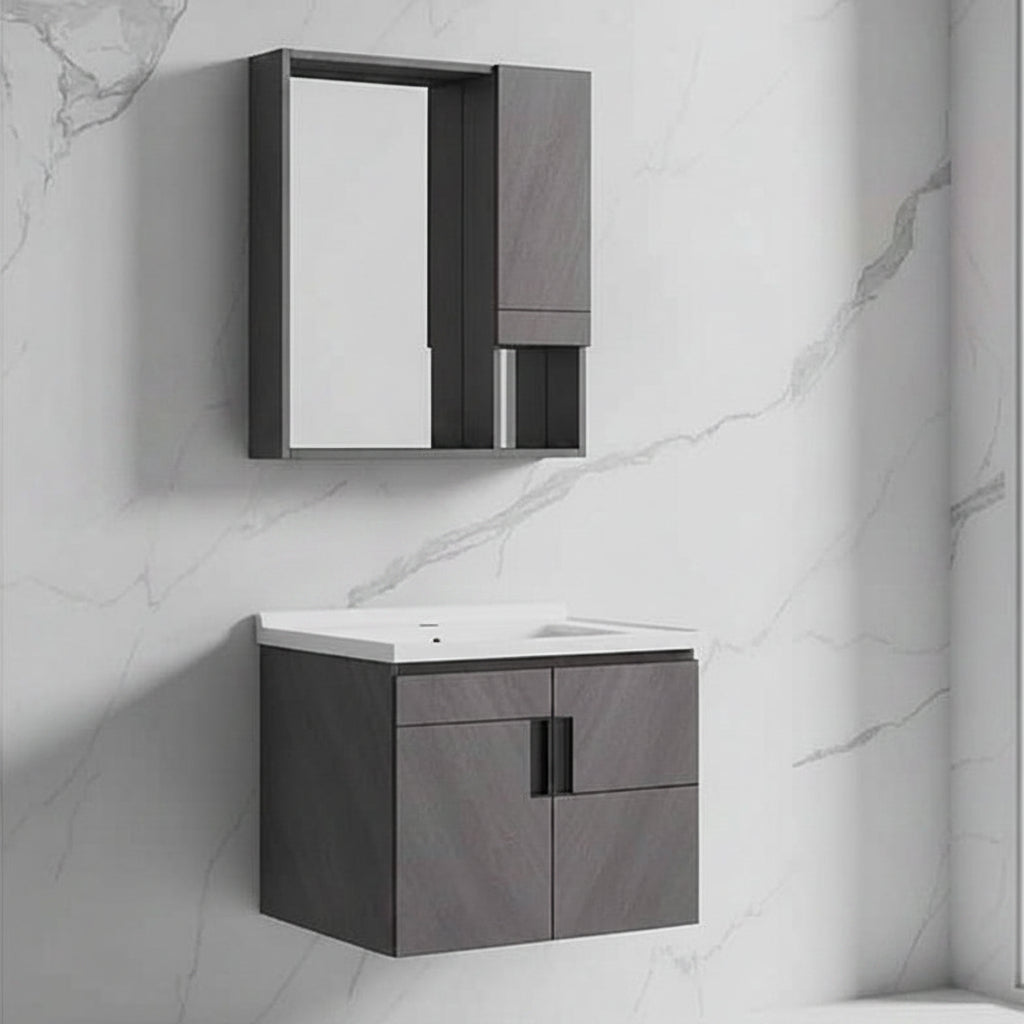 Wahkit Bathroom Vanity & Cabinets Wahkit Grey Plywood Bathroom Vanity with Smart Mirror 600mm - K-9147A