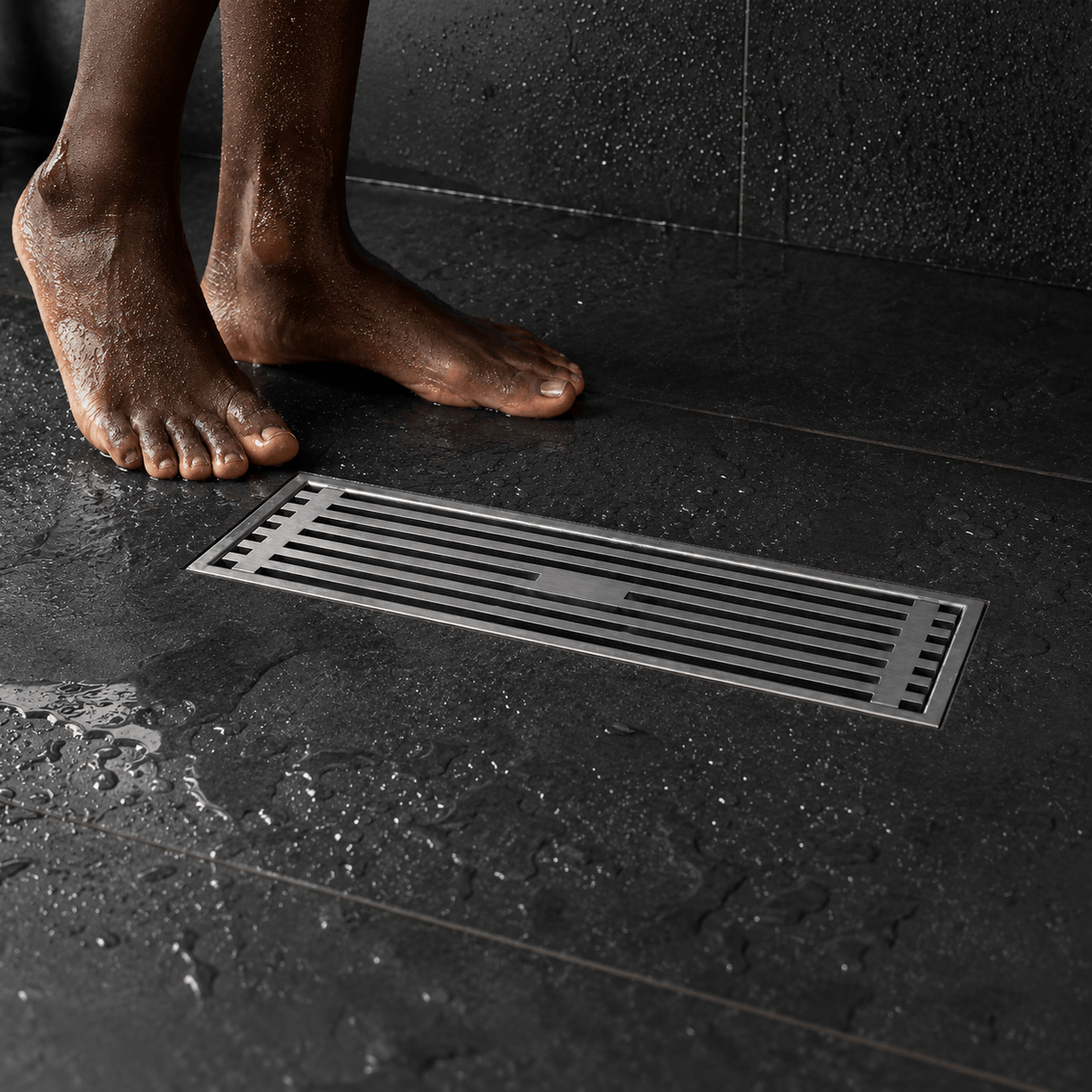 Wahkit Drains Wahkit Gunmetal Linear Slot Floor Drain in 304 Stainless Steel - K-D431Q & K-D432Q