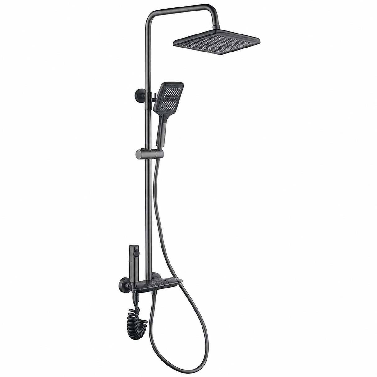 Wahkit Shower Set & Head Wahkit Gunmetal Square Head Wall Mounted Rain Shower Set in Copper - K-8859Q