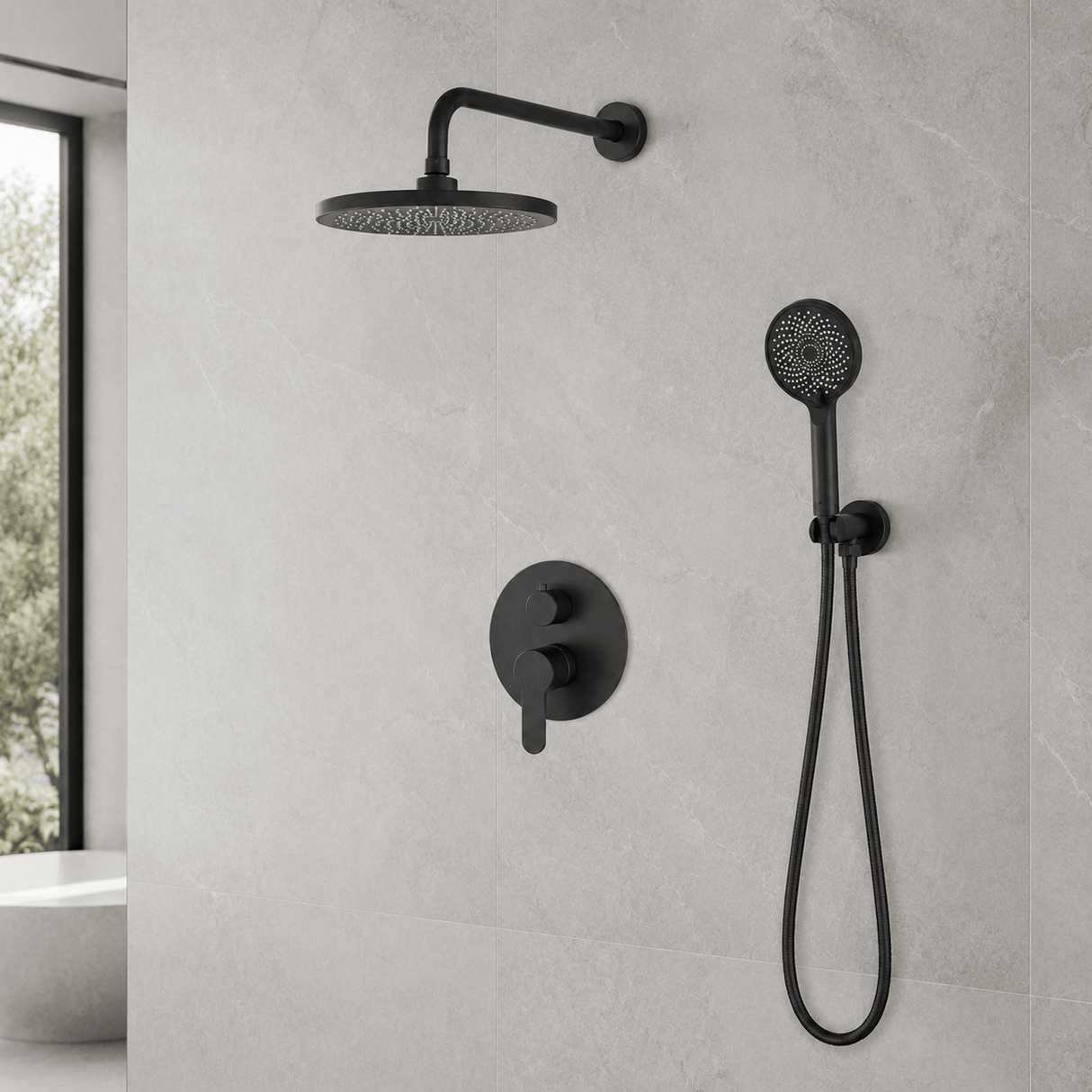 Wahkit Shower Set & Head Wahkit Matte Black Concealed Rain Shower Set in Copper - K-8415H