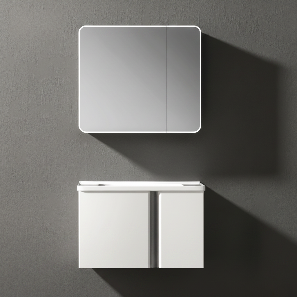 Wahkit Bathroom Vanity & Cabinets Wahkit White Smart Mirror PVC Bathroom Vanity 900mm - K-9994A
