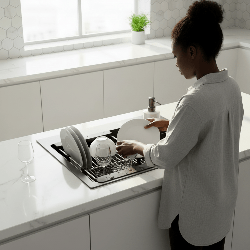 Westa Kitchen Sink Westa Black Kitchen Sink with Soap Dispenser - 5040 TS