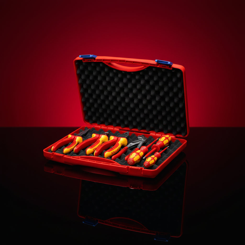 Knipex 7 Pieces Tool Box Red S/S Electrical Set - K-002115