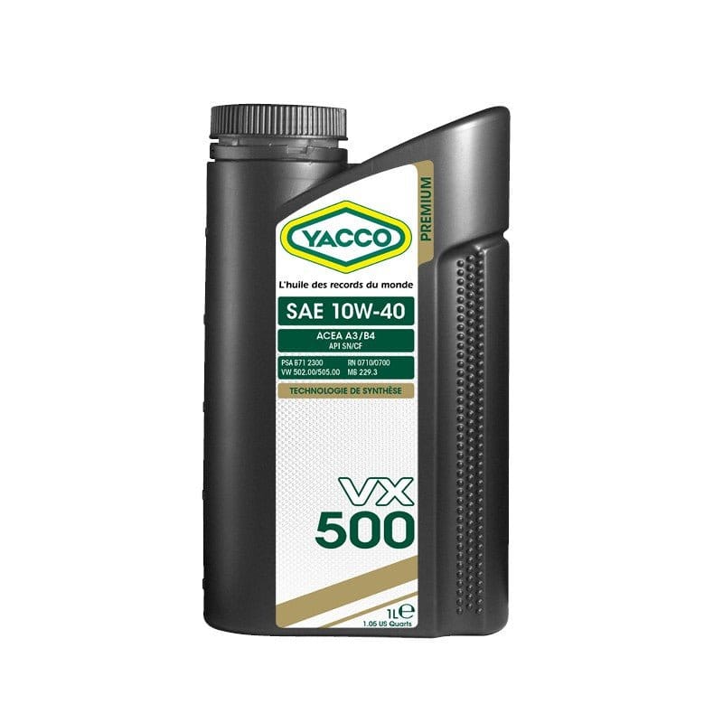 Yacco Engine Oils & Vehicle Fluids Yacco VX Premium Synthetic Engine Oil 1L/5L - VX 500 SAE 10W40