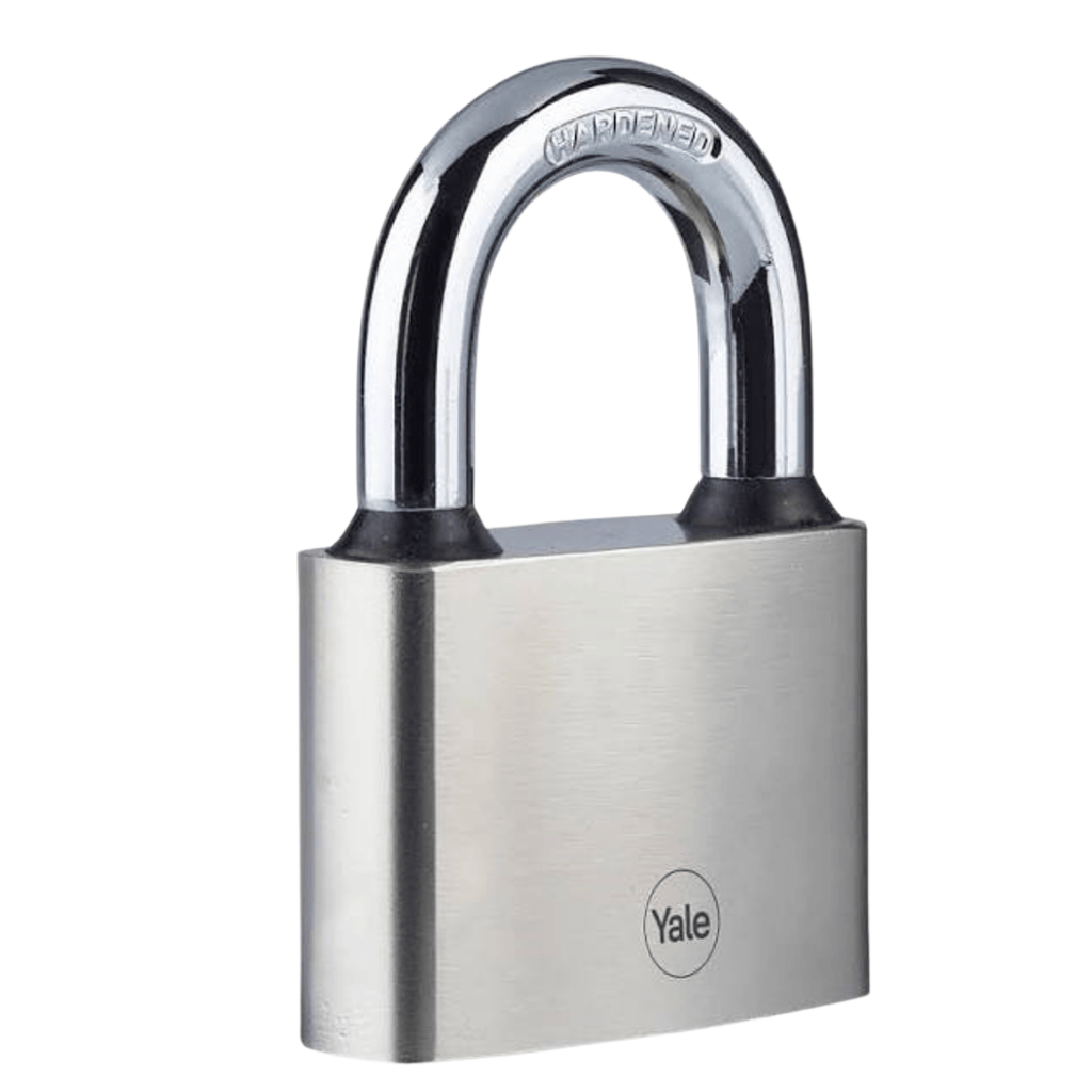 Yale Padlocks & Accessories Yale Y111 60mm Cast-Iron Padlock with Hardened Steel Shackle | Silver & Black