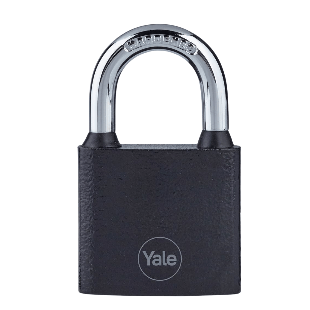 Yale Padlocks & Accessories Yale Y111 60mm Cast-Iron Padlock with Hardened Steel Shackle | Silver & Black