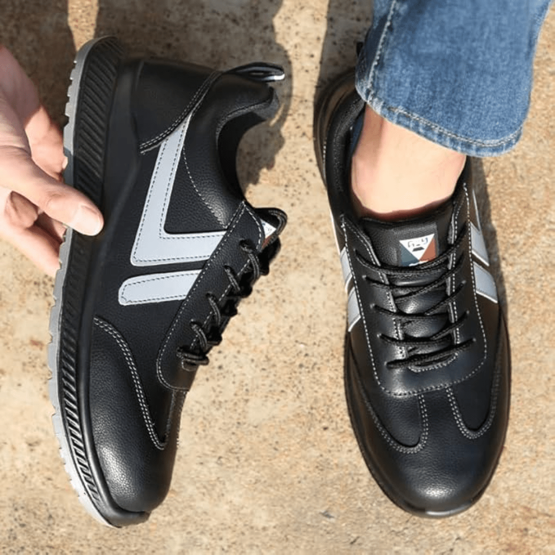 ZME Boots & Footwear Black Men's Steel Toe Work Safety Shoes