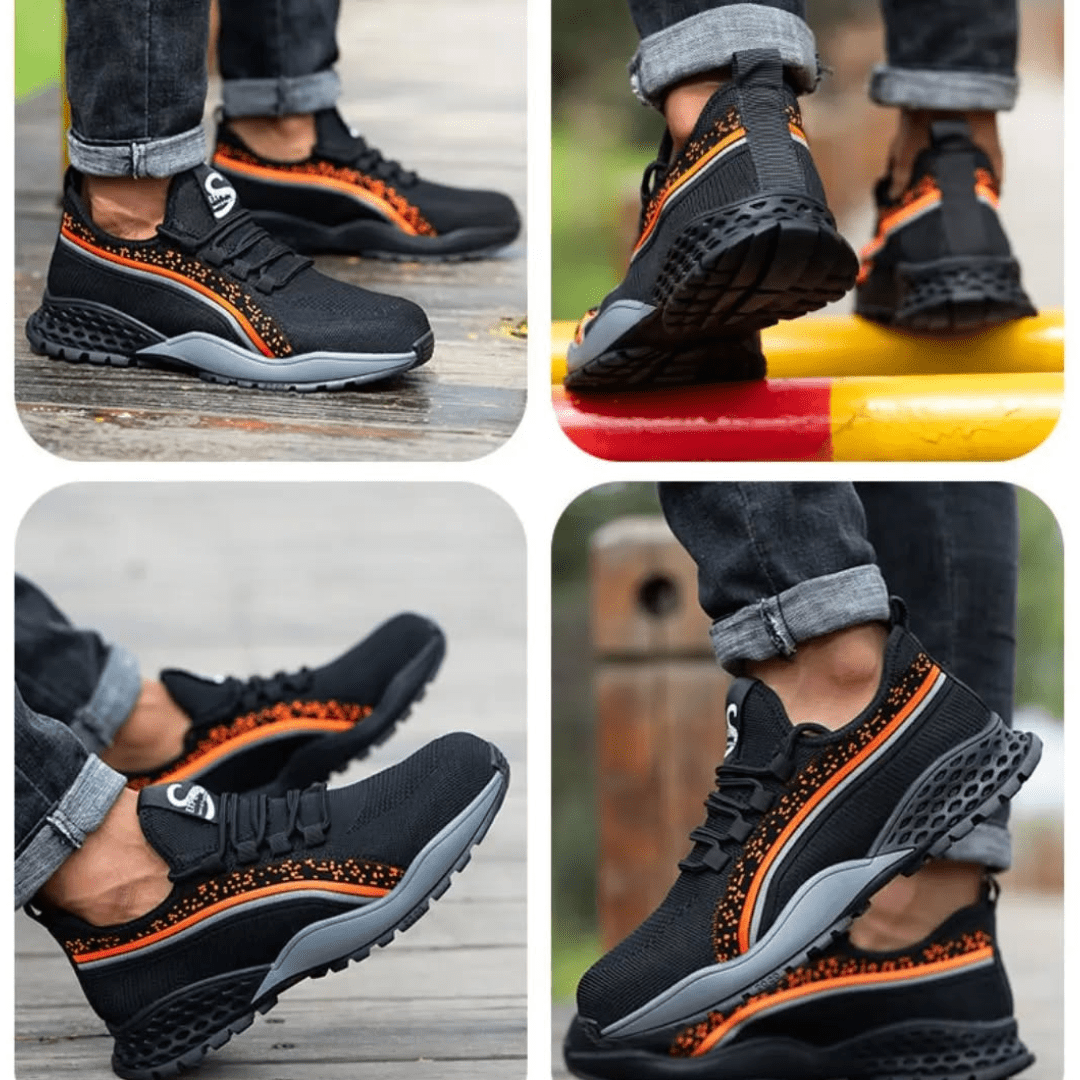 ZME Boots & Footwear Fashionable Steel Toe Unisex Safety Sneakers