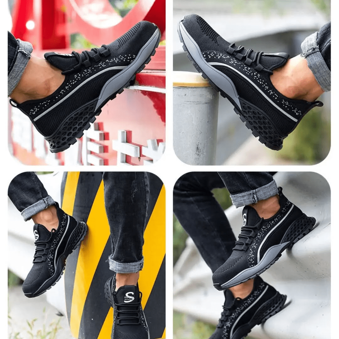 ZME Boots & Footwear Fashionable Steel Toe Unisex Safety Sneakers