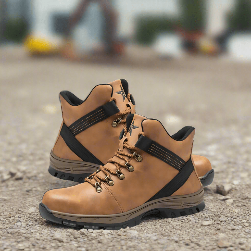 ZME Boots & Footwear Star Brown Waterproof Steel Toe Indestructible Safety Shoes