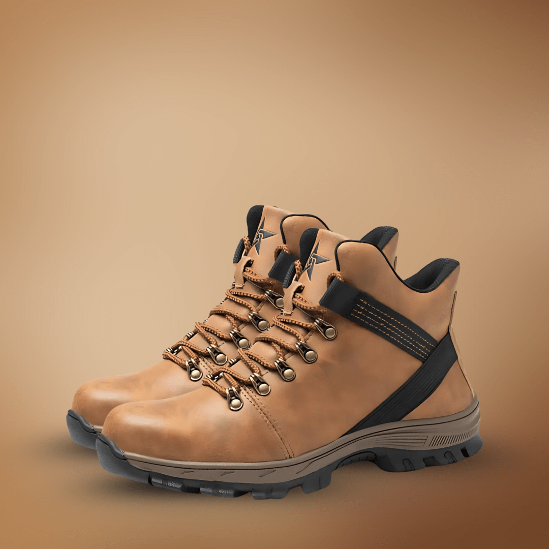 ZME Boots & Footwear Star Brown Waterproof Steel Toe Indestructible Safety Shoes
