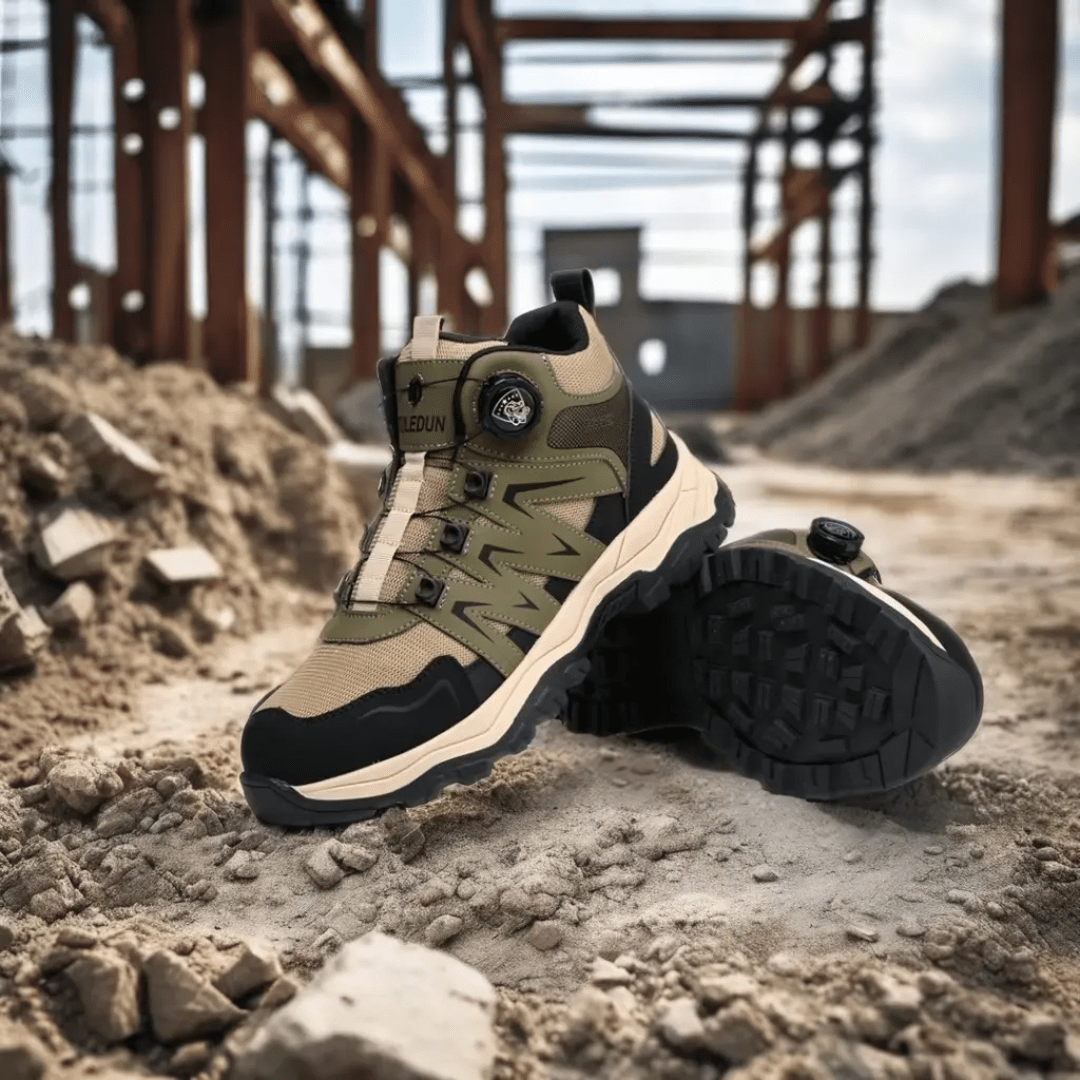 ZME Boots & Footwear Tuledun Fashionable Rotating Button Safety Shoes