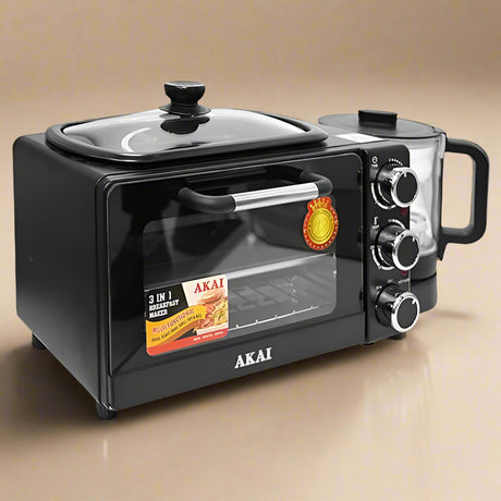 Akai Electric Kettle Akai Black 3 in 1 Breakfast Maker 9L - BM001A-3104