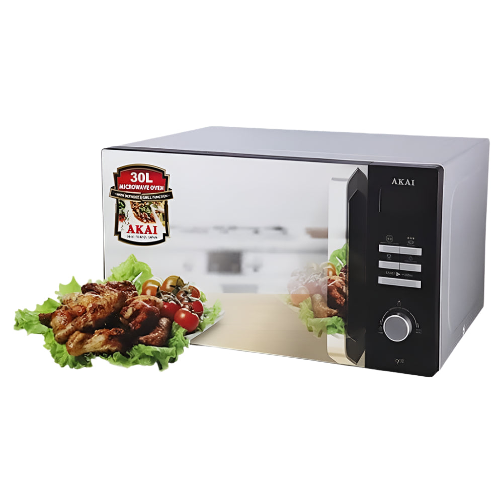 Akai Kitchen Appliances Akai Grey Microwave Oven 30L 900W With Grill Function - MW074A-030MS