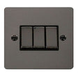 Click Define Switches & Sockets Click Define Black Nickel Ingot 3 Gang 10AX 2 Way Plate Switch