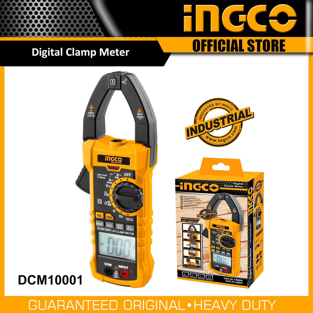 Ingco Digital Meter Ingco 1000Amp AC Digital Clamp Meter - DCM10001