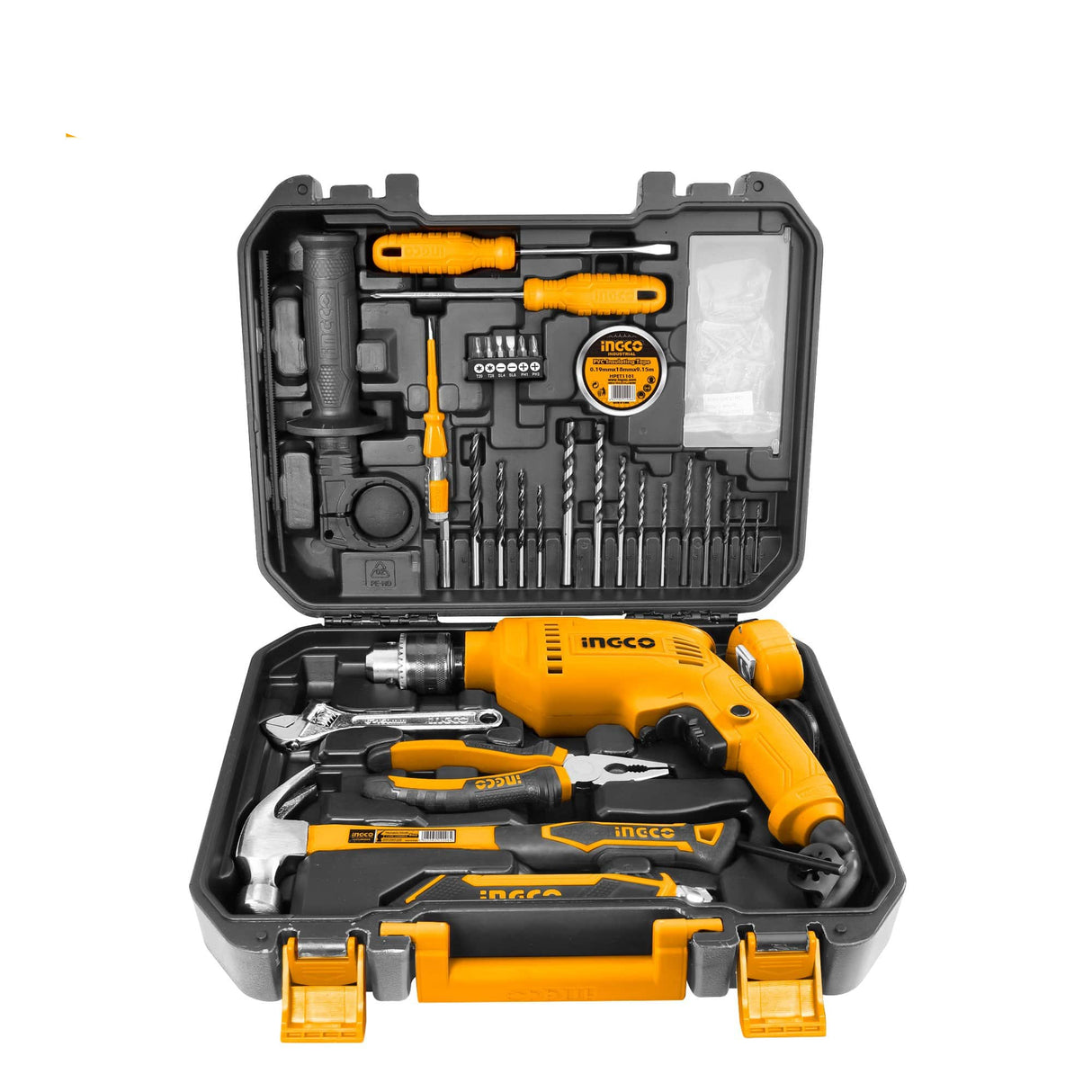 Ingco Tool Set Ingco 111 Pieces Tools Set with 550W Hammer Impact Drill - HKTHP11111