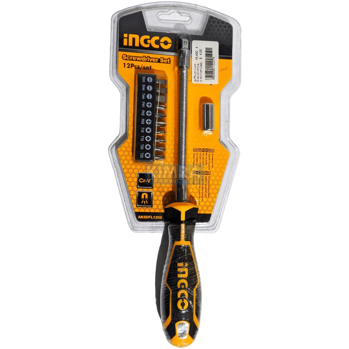 Ingco Screwdrivers Ingco 12 Pieces Flexible Shaft Screwdriver - AKSDFL1208