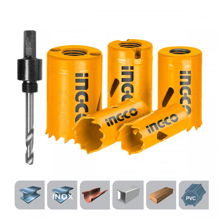 Ingco Hole Saws & Cores Ingco 7 Pieces Bi-Metal Hole Saw Set - AKH0071
