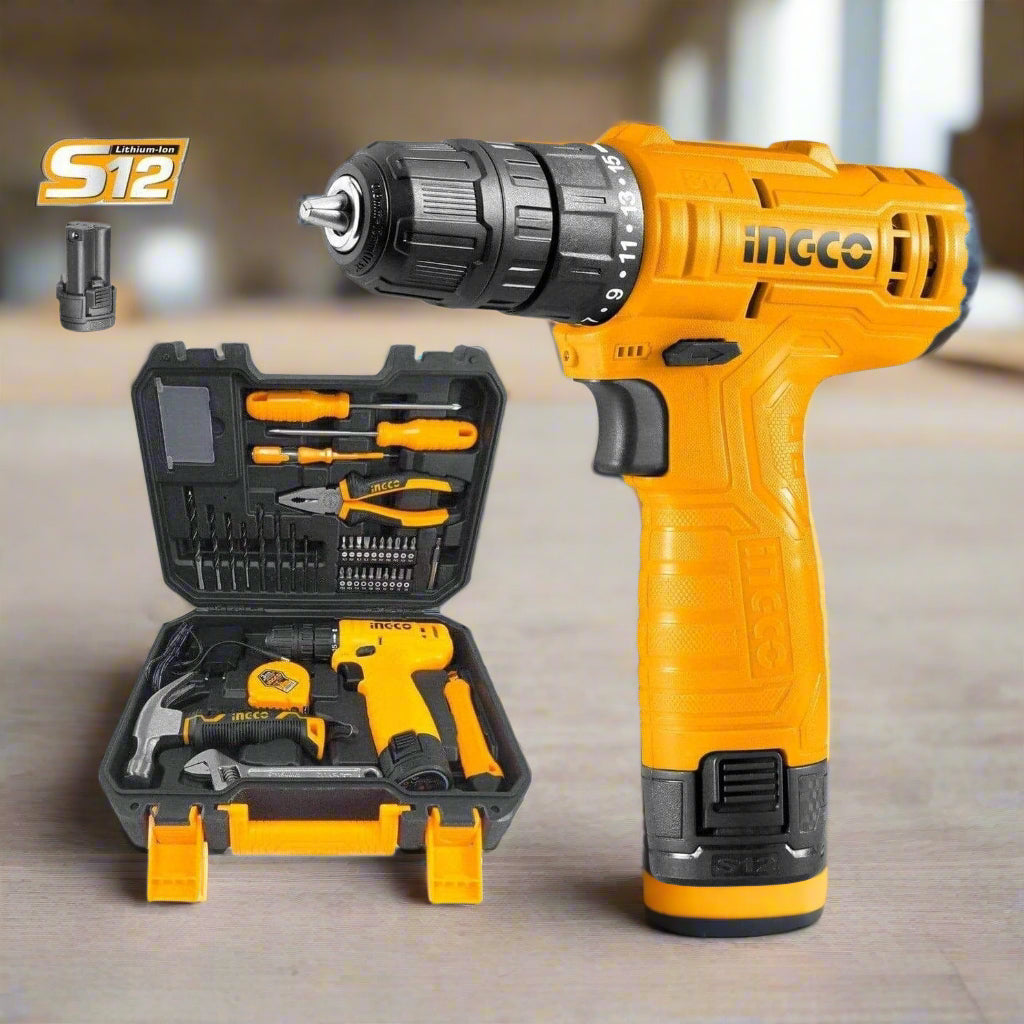 Ingco Tool Set Ingco 81 Pieces Tools Set with 12V Li-ion Cordless Drill - HKTHP10811
