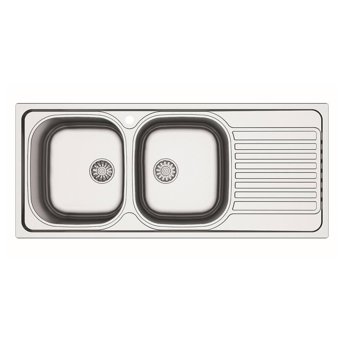 Asil Krom Stainless Steel Double Bowl 116 x 50cm Kitchen Sink | Supply Master | Accra, Ghana Kitchen Sink Buy Tools hardware Building materials