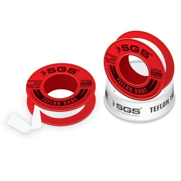 SGS Extra Teflon Tape PTFE Red 12mm x 10m 0.25G/CM3 - SGS1200 | Supply Master | Accra, Ghana Plumbing Parts & Fittings Buy Tools hardware Building materials