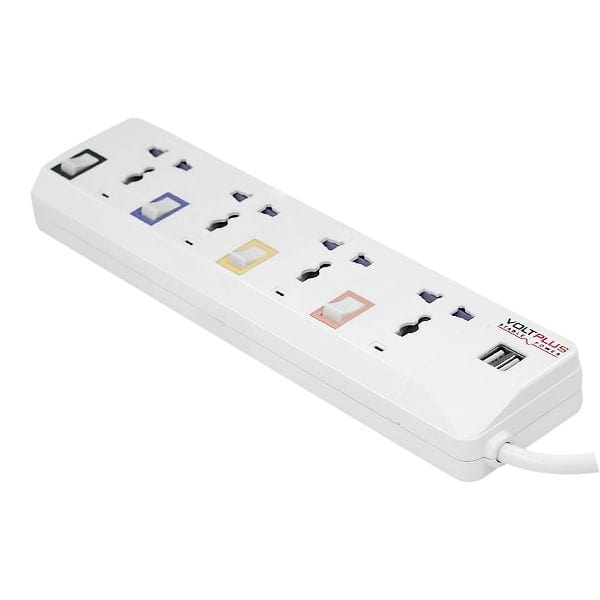 Voltplus 4-Way Extension Socket 2M with Switches and USB Slot | Supply Master | Accra, Ghana Extension Cords & Accessories Buy Tools hardware Building materials