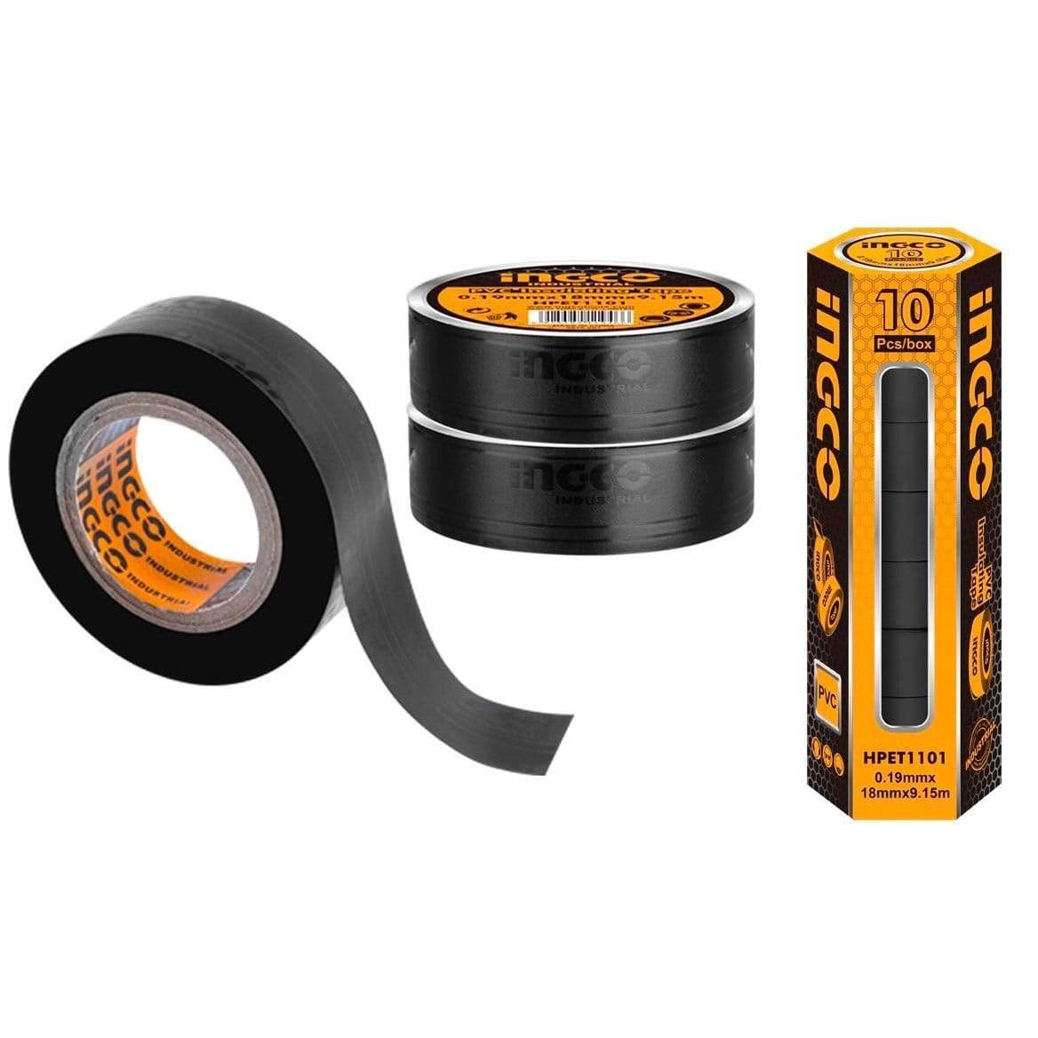 Ingco 10yards(9.15m) PVC Insulating Tape 10 Pieces Set - HPET1103 | Supply Master | Accra, Ghana Tools Building Steel Engineering Hardware tool